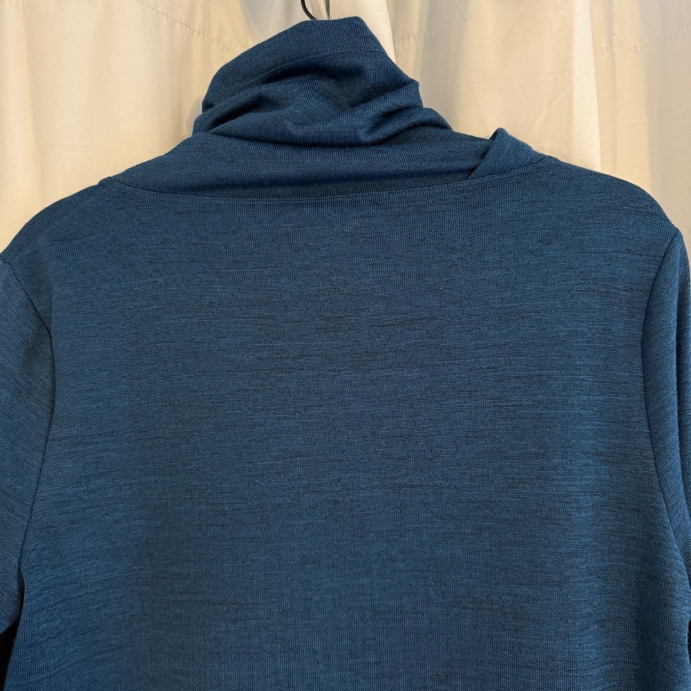 Toad & Co Blue Cowl Neck Pullover Kangaroo Pocket Top Womens Medium - Picture 7 of 11